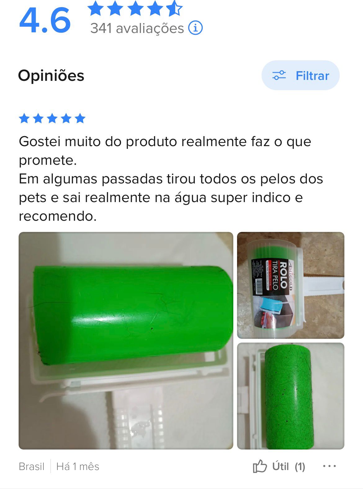 Print real do resumo de 341 avaliações com nota 4.6
